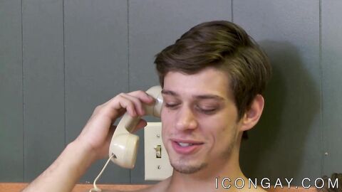 Gay jock and his cute boyfriend banging in a motel room