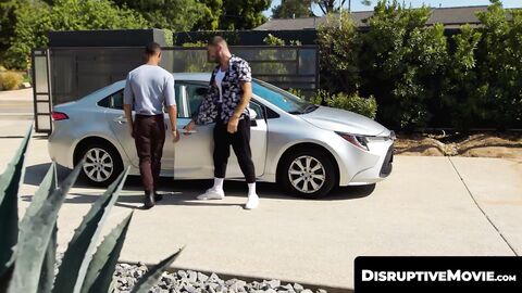 DisruptiveMovie.com - Chris Damned barebacks and deepthroats lover AJ Sloan's hungry