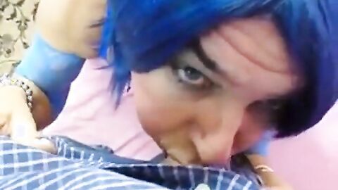Crossdresser Deepthroats a Big Cock