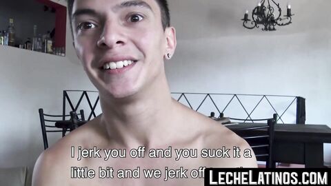 Cute straight Latino going bareback for the first time for money