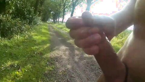 Outdoor Masturbation with Cum