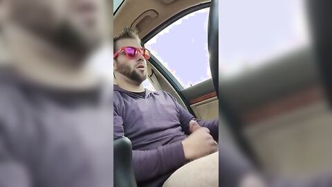 Big-Cock Hunks Play in the Car