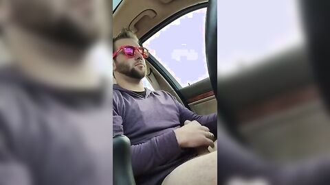 Big-Cock Hunks Play in the Car