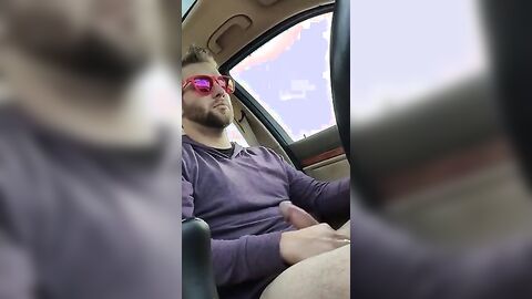 Big-Cock Hunks Play in the Car