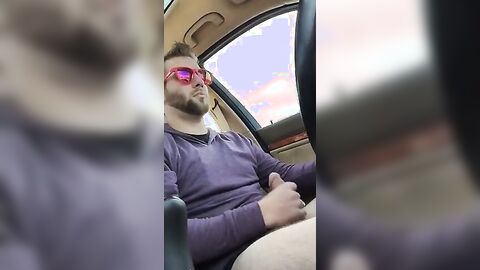 Big-Cock Hunks Play in the Car