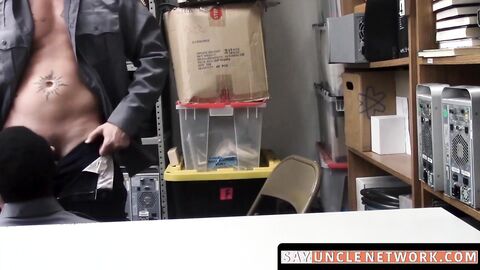 SayUncleNetwork.com - Ebony security guard punished with bareback by hung superior
