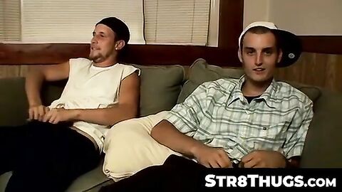 Str8Thugs.com - Straight thugs get off and shoot cum loads from their balls in group
