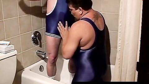 FilthyPissPlay.com - Chubby boi enjoys friend pissing all over him in public scene