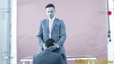 Cock addicted stallion Damon Heart gets a rough throatfuck