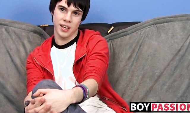 Interviewed twink Kyler Moss jerks off before cumming hard