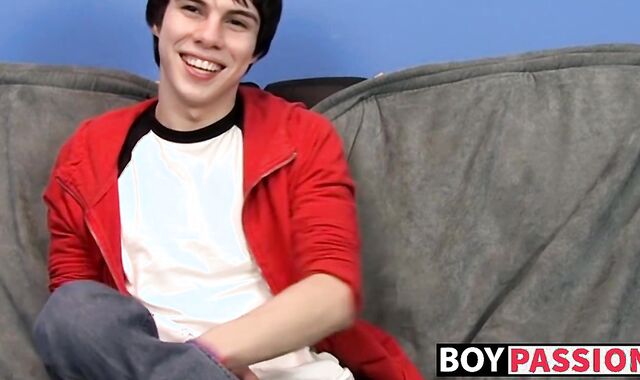 Interviewed twink Kyler Moss jerks off before cumming hard