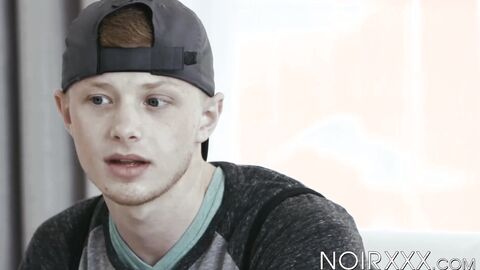 Blonde Zach Covington indulges in eating my cock before I punishes his hungry butt