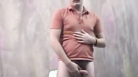 Glasses jock jerking off solo before pounding a sex doll