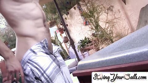 SwingYourBalls.com - Handsome stud cleans his balls and shaft before stroking