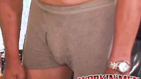 Mature man with small hairy cock masturbates and cums on cam
