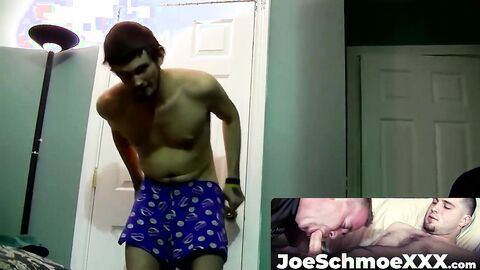 JoeSchmoeXXX.com - Karma jerks off his cock till it explodes in a massive cum load