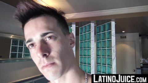 LatinoJuice.com - Inked guy Tattoo Boy wanks his cock intensely after a short photosh