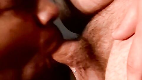 White dick gets sucked off by an amateur black guy here