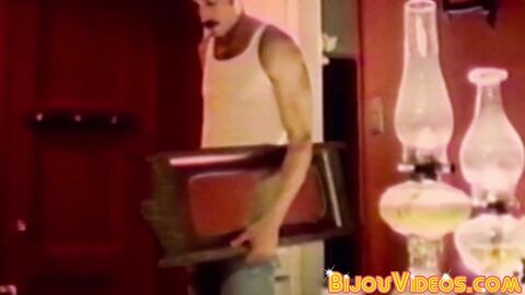 Lean mustached dude Anthony Lee receives oral and anal hammering