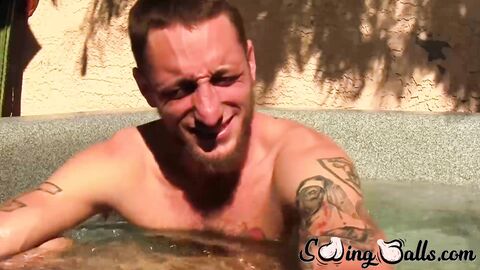 Attractive guy Corey Gunz splatters his hot cum after masturbating