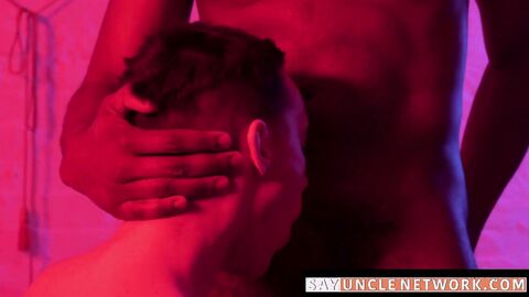 SayUncleNetwork.com - Dominant ebony male unleashes raw fury on petite gay