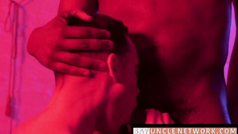 SayUncleNetwork.com - Dominant ebony male unleashes raw fury on petite gay