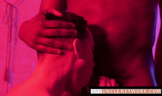 SayUncleNetwork.com - Dominant ebony male unleashes raw fury on petite gay