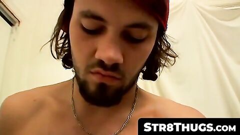 Str8Thugs.com - Hot looking straight dude jerking it off for the camera in solo sessi