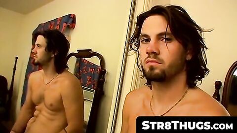 Str8Thugs.com - Horny handsome straight thug jerking off his fat meat stick in solo p