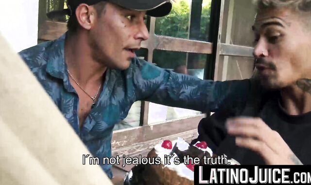 LatinoJuice.com - I skillfuly used my wet tongue to lick and swallow Daves thick long