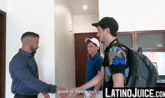 LatinoJuice.com - Inked Latino jock Sahid rides on top of gay Mateo huge cock