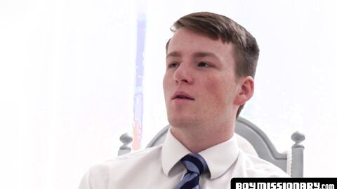 BoyMissionary.com - Young Mormon's devout masturbation while being sanctified with an