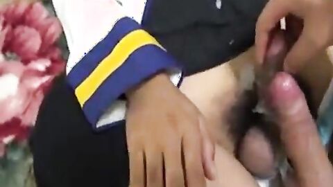 2 Asian Crossdressers Rubbing Cocks Together