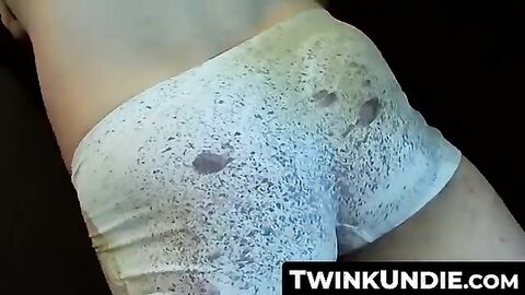 TwinkUndie.com - Bryce's messy cumshot through his tight underwear