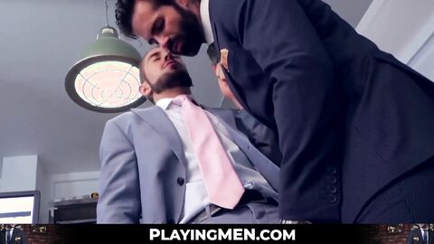 PlayingMen.com - Sexy businessman fucked by slick young partner's relentless pounding