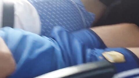Big-Cock Daddy's Bulge on the Bus