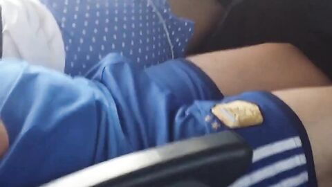 Big-Cock Daddy's Bulge on the Bus