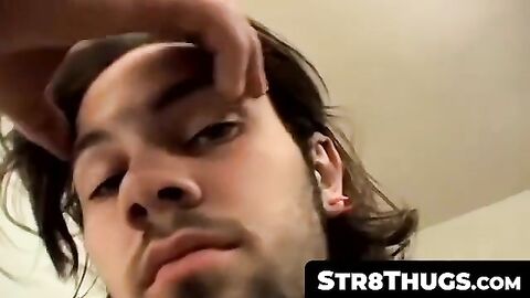 Str8Thugs.com - Straight thug Bam empties his balls out of spunky jizz in intense cum