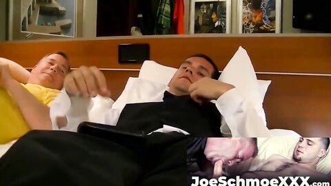 JoeSchmoeXXX.com - Amateur dudes exchange blowjobs and fuck assholes raw and hard